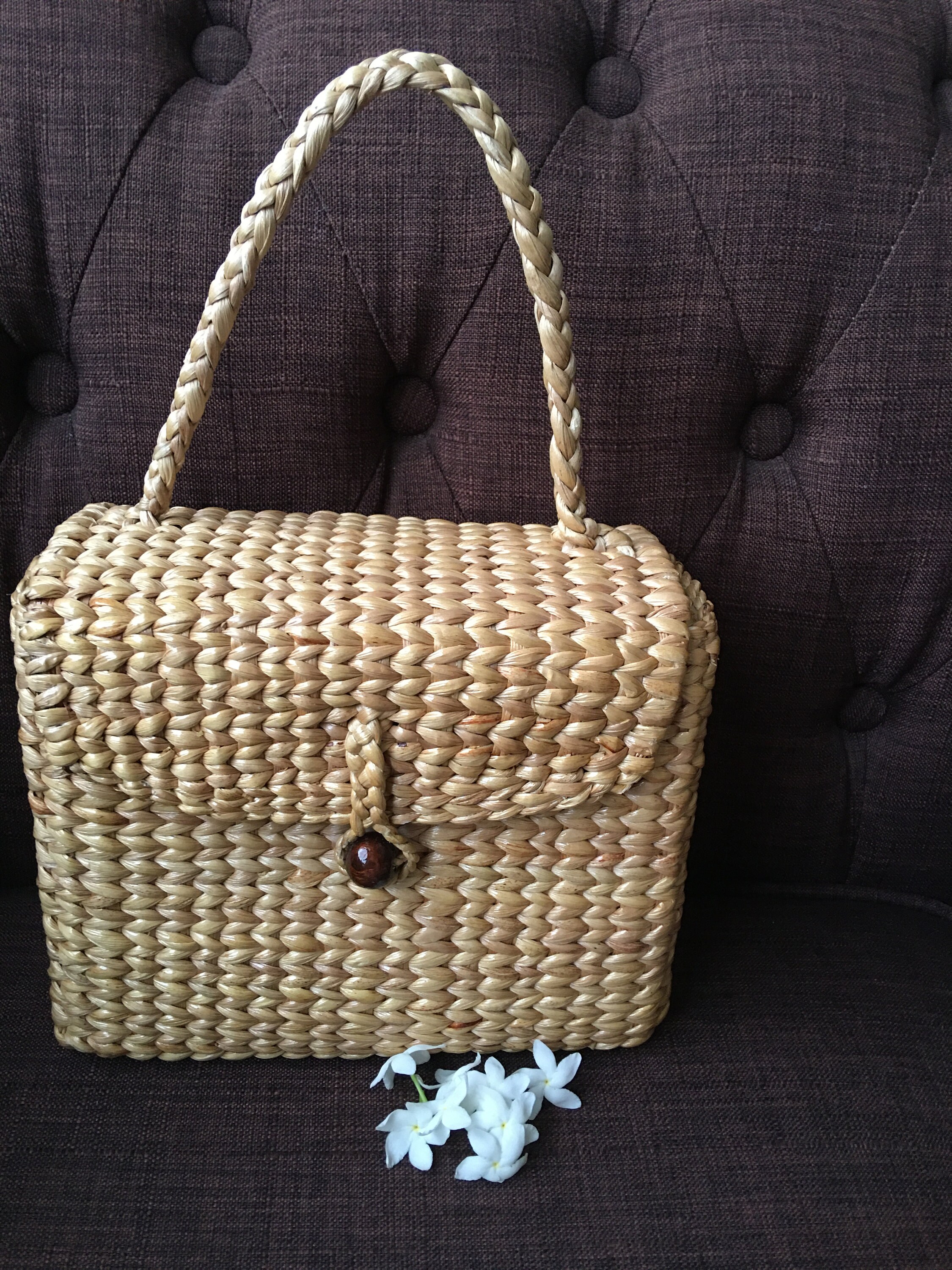 Handmade Woven Water Hyacinth Bag, Small Handle, Chic Seagrass - Etsy