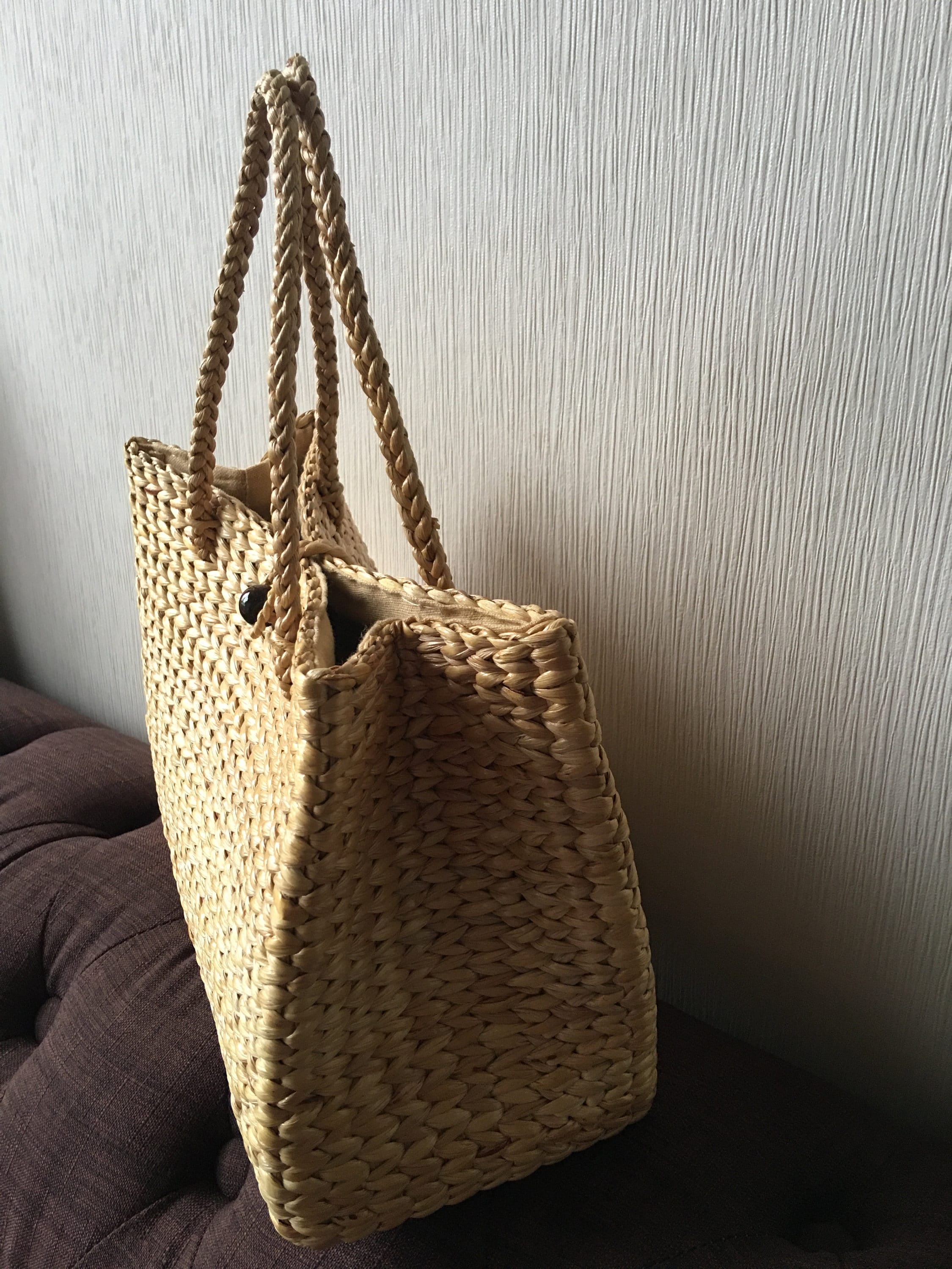 Handmade Water Hyacinth Tote Bag: Eco-friendly Woven Handbag - Etsy