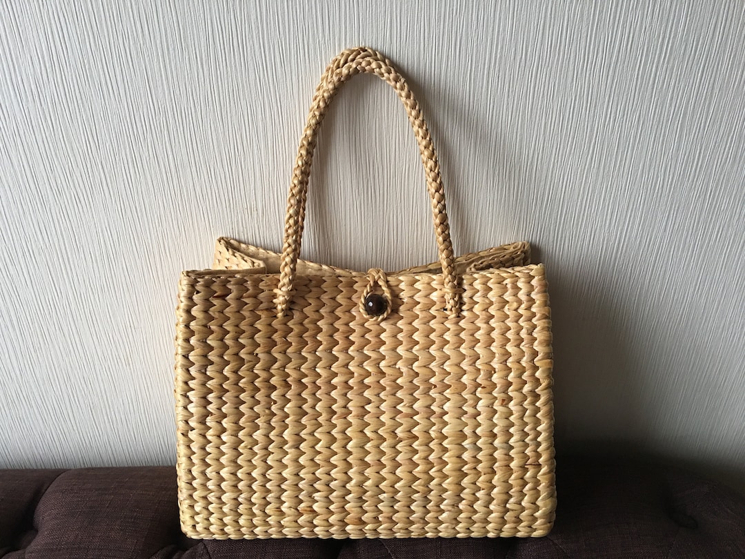 Handmade Water Hyacinth Tote Bag: Eco-friendly Woven Handbag - Etsy
