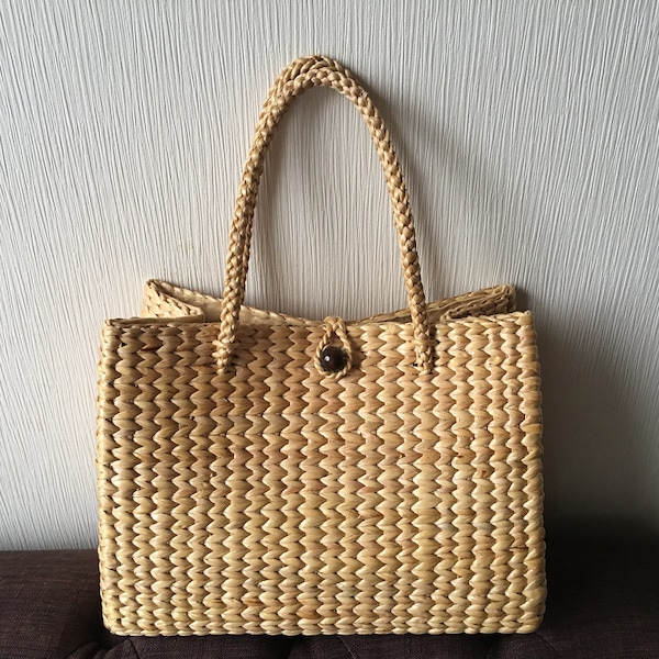 Water hyacinth bag, Handbag, Classy Handbag, Hand Woven Bag, Eco friendly Bag, Tote Bag, Medium Size Bag,