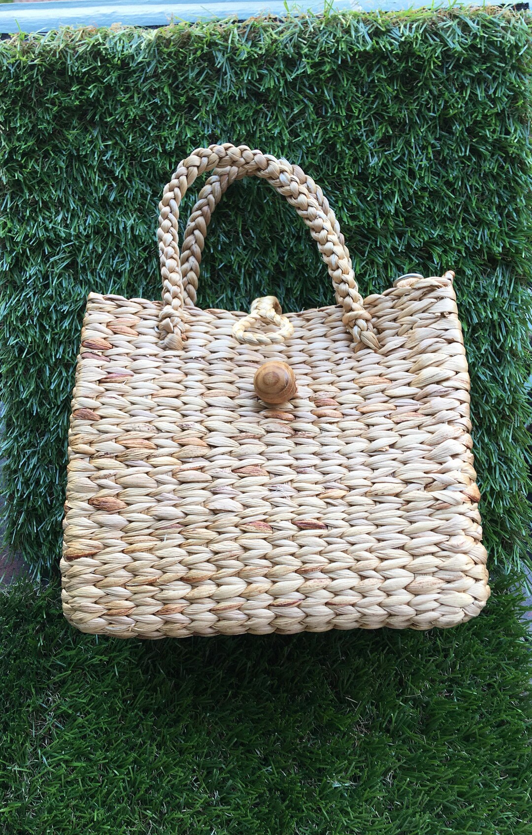 Handmade Water Hyacinth Weaving Bag, Tropical Beach Purse - Etsy