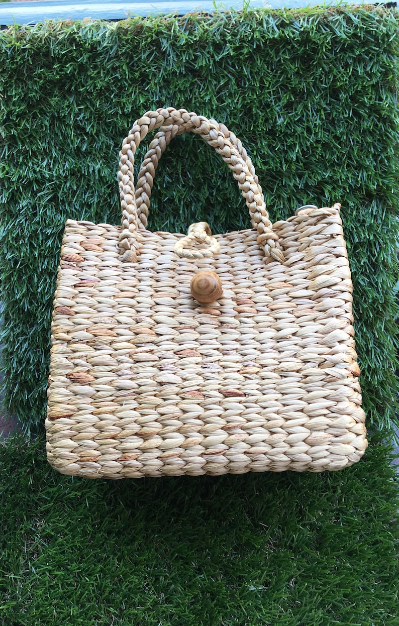 Handmade Water Hyacinth Weaving Bag, Tropical Beach Purse - Etsy