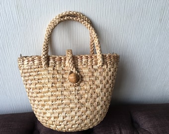 Water hyacinth bag,  Strap Bag, Straw Bag, Rattan Holder Bag, Weaving Bag, Petite Bag