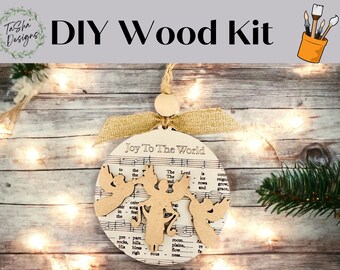 DIY Nativity Christmas Ornament, DIY Christmas Ornament, DIY Nativity, Wood Kit, Religious Ornament, Christmas Home Decor, Joy to the World