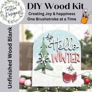 DIY Interchangeable Small Arched Boho Sign Add-on | Hello Winter Sign | Interchangeable | DIY | Home Decor | Seasonal Decor | Winter