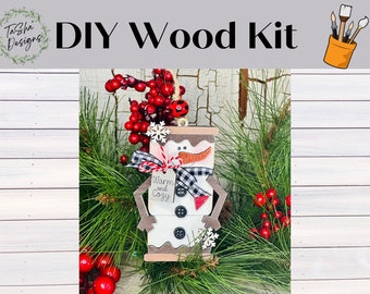 DIY Snowman Christmas Ornament, DIY Christmas Ornament, DIY Wood Kit, Holiday Ornament, Christmas Tree Decor, Christmas Home Decor, Seasonal