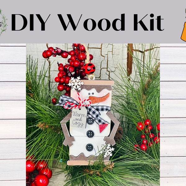 DIY Snowman Christmas Ornament, DIY Christmas Ornament, DIY Wood Kit, Holiday Ornament, Christmas Tree Decor, Christmas Home Decor, Seasonal