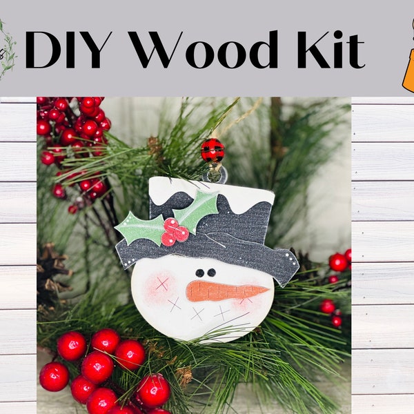 DIY Snowman Christmas Ornament, DIY Christmas Ornament, DIY Wood Kit, Holiday Ornament, Christmas Tree Decor, Christmas Home Decor, Seasonal