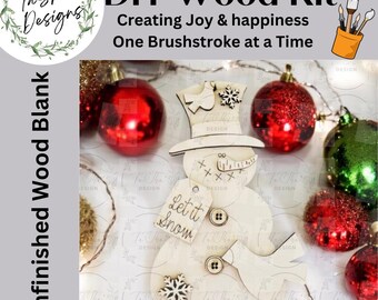 Winter Snowman Decor, DIY Shelf Sitter, DIY Christmas, Snowman Craft, DIY Craft Kits, Wood Kit, Christmas Decor, Winter Shelf Decor