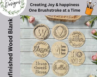 DIY | Interchangeable Signs 3” Round Inserts | Family Set | Interchangeable | Seasonal Inserts | Home Decor | Everyday Decor | Wood Blanks