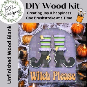 DIY Interchangeable Small Arched Boho Sign Add-on | Witch Please Sign | Interchangeable | DIY | Home Decor | Seasonal Decor | Halloween