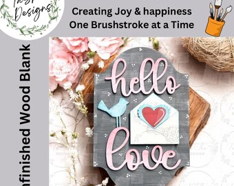 DIY Add-on for Interchangeable Easel/Base | Hello Love Letters Sign | Interchangeable | DIY | Home Decor | Valentines Decor | Seasonal Decor