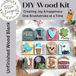 DIY Interchangeable Mini  Arched Boho Sign Add-on | 12 Month Set | Interchangeable | DIY | Home Decor | Seasonal Decor | Winter | Spring