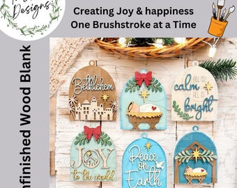 DIY | Christmas Nativity Ornament Bundle | DIY Christmas Ornament | Manger | Seasonal Decor | Gift Tag | Christmas Ornament Religious Decor