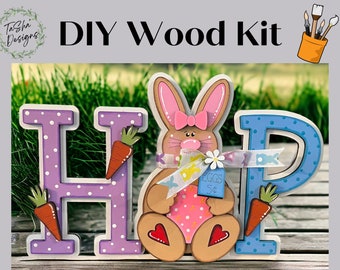 Bunny Hop DIY Shelf Sitter, Easter Shelf Sitter, Bunny Craft, DIY Easter Kit, Easter Craft, Easter Hop Shelf Sitter, DIY Easter Bunny Craft