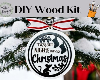 DIY Night Before Christmas Ornament, DIY Christmas Ornament, DIY Christmas Eve, Wood Kit, Christmas Home Decor, Kid Craft,