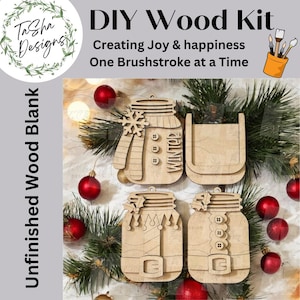 DIY Christmas Ornament | DIY Mason Jar Ornament | Santa | Snowman | Elf | Santa Decor | Santa Tag | Christmas Ornament | Christmas Tag l