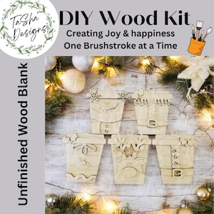 Christmas Ornaments, DIY Christmas Ornament, Wood Kit, Holiday Ornament, Coloring Kit, Kids DIY Christmas Ornaments, Gift Card Holder