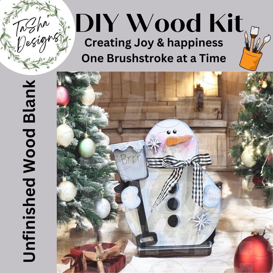 Snowman Decor, DIY Shelf Sitter, DIY Christmas, Snowman Craft, DIY Craft Kits, Wood Kit, Craft kit, Craft Kits for Adults, Christmas Decor