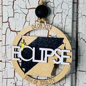 2024 Solar Eclipse Ornament, Path of Totality State Ornament, Eclipse Souvenir, Solar Eclipse Keepsake, Eclipse Manget 13 States Available image 8