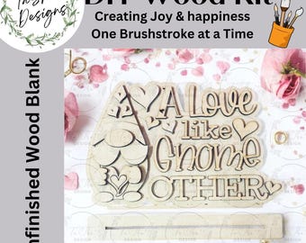 DIY Valentine Gnome Word Art Shelf Sitter, DIY Wood Kit, DIY Valentine Home Decor, Valentine Decor, Gnome Shelf Sitter, Valentine Wood Kit