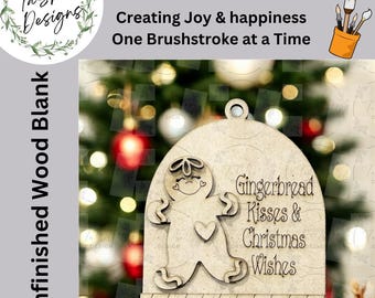 DIY l Gingerbread Kisses Ornament | Christmas Ornament | Christmas Decor | Ornament | Seasonal Decor | Christmas | Gingerbread | Gift Tag