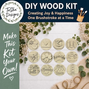 DIY Interchangeable Signs, 3" Round Inserts, DIY Seasonal Inserts, DIY round signs, wood blanks, Interchangeable Inserts, Volume 3 Seasonal
