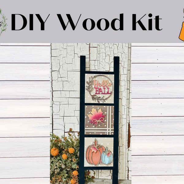 Unfinished Wood Ladder Shelf Etsy