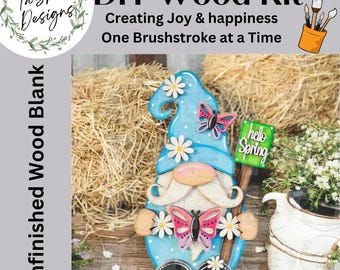DIY Shelf Sitter, DIY Spring Decor, DIY Gnome Kit, Spring Decor, Craft Kit, Wood Kit, Wood Craft Kits for Adults, Gnome Decor, Spring Craft