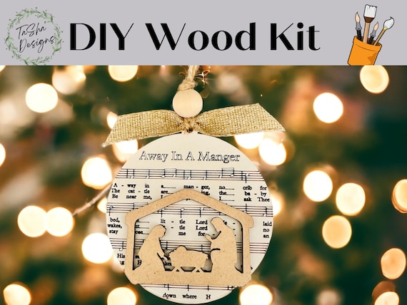 DIY Nativity Christmas Ornament DIY Christmas Ornament DIY Nativity Wood Kit Religious Ornament Christmas Home Decor Away In a Manger