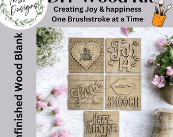Interchangeable Valentine Inserts, DIY Square Signs, DIY Valentine Decor, Valentine Decor, 4.25" Square Interchangeable Insert, DIY Wood Kit
