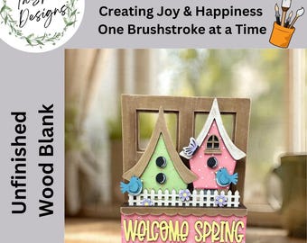 DIY Add-on for Interchangeable Window Box, Welcome Spring, DIY Home Decor, DIY Interchangeable Shelf Sitter, Primitive Decor, Spring