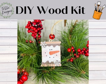 DIY Snowman Christmas Ornament, DIY Christmas Ornament, DIY Wood Kit, Holiday Ornament, Christmas Tree Decor, Christmas Home Decor, Seasonal
