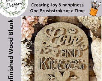 DIY Interchangeable Small Arched Boho Sign Add-on | Love and Kisses | DIY | Home Decor | Seasonal Decor | Christmas Decor l Valentine Decor