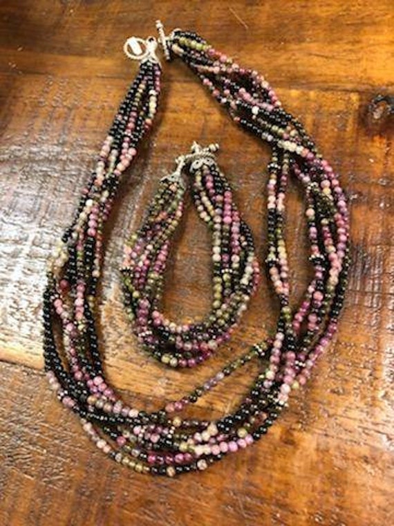 Chapel Zenray Tourmaline necklace and bracelet Ca… - image 1