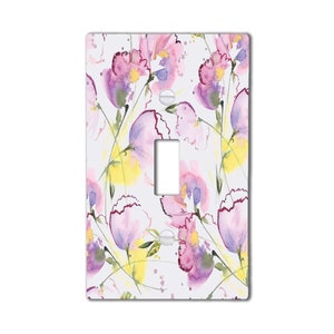 Abstract Watercolor Floral Light Switch Cover