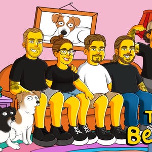 Vatertagsgeschenk, Simpsons Paar Porträt, Benutzerdefinierte SIMPSONS Geschenk für Papa, Geschenk für Sie, Geschenk für Ihn, die SIMPSONS Digital Art, Familien Porträt