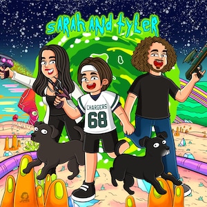 R & M ポスター、父の日ギフト、カスタム漫画ポートレート、R & M ポートレート、漫画似顔絵、パーソナライズギフト、カップルポートレート、記念日