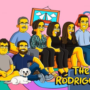 Custom Yellow Characters, Custom Simpsons for Birthday and Anniversary, Family Simpsons Portrait, Family Cartoon Caricature, Wall Art Decor