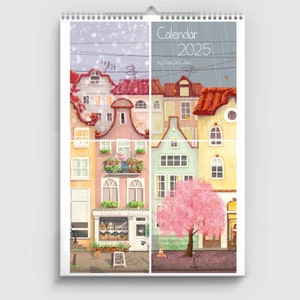 2025-26 personalisierbarer illustrierter Wandkalender