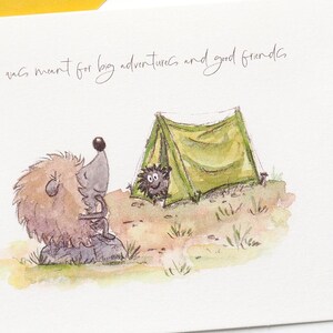 Freundschaftskarte, Igel Karte, Camping, Wandern