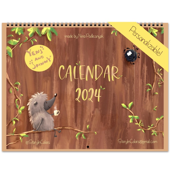 2024 Illustrated Wall Calendar