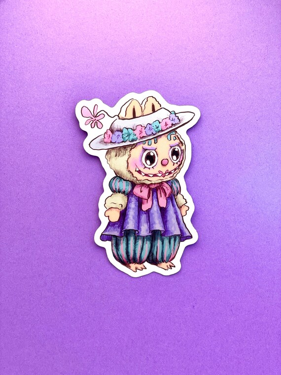 Labubu Sticker (Waterproof) Clown Shiny Holographic vinyl popmart