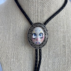 UwU Anime Face Handmade Clay Pendant Bolo Tie
