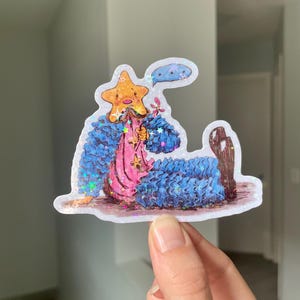 Star Clown Cosmic Glitter Sticker Waterproof