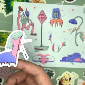 Folha de adesivos Whimsy Doodles Vinil à prova d&#39;água