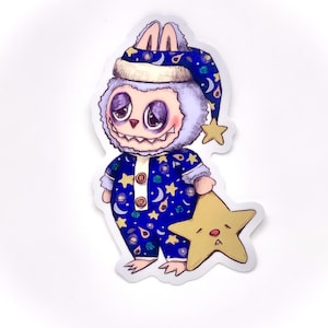 Labubu Sticker (Waterproof) Sleepy Shiny Holographic vinyl popmart