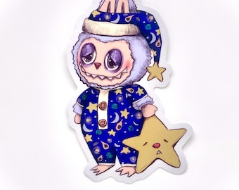 Labubu Sticker (Waterproof) Sleepy Shiny Holographic vinyl popmart