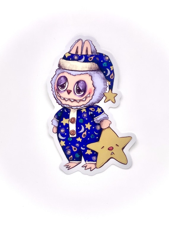 Labubu Sticker (Waterproof) Sleepy Shiny Holographic vinyl popmart