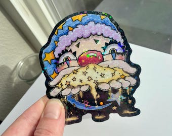 Mr. Sandman Clown Cosmic Glitter Sticker Waterproof